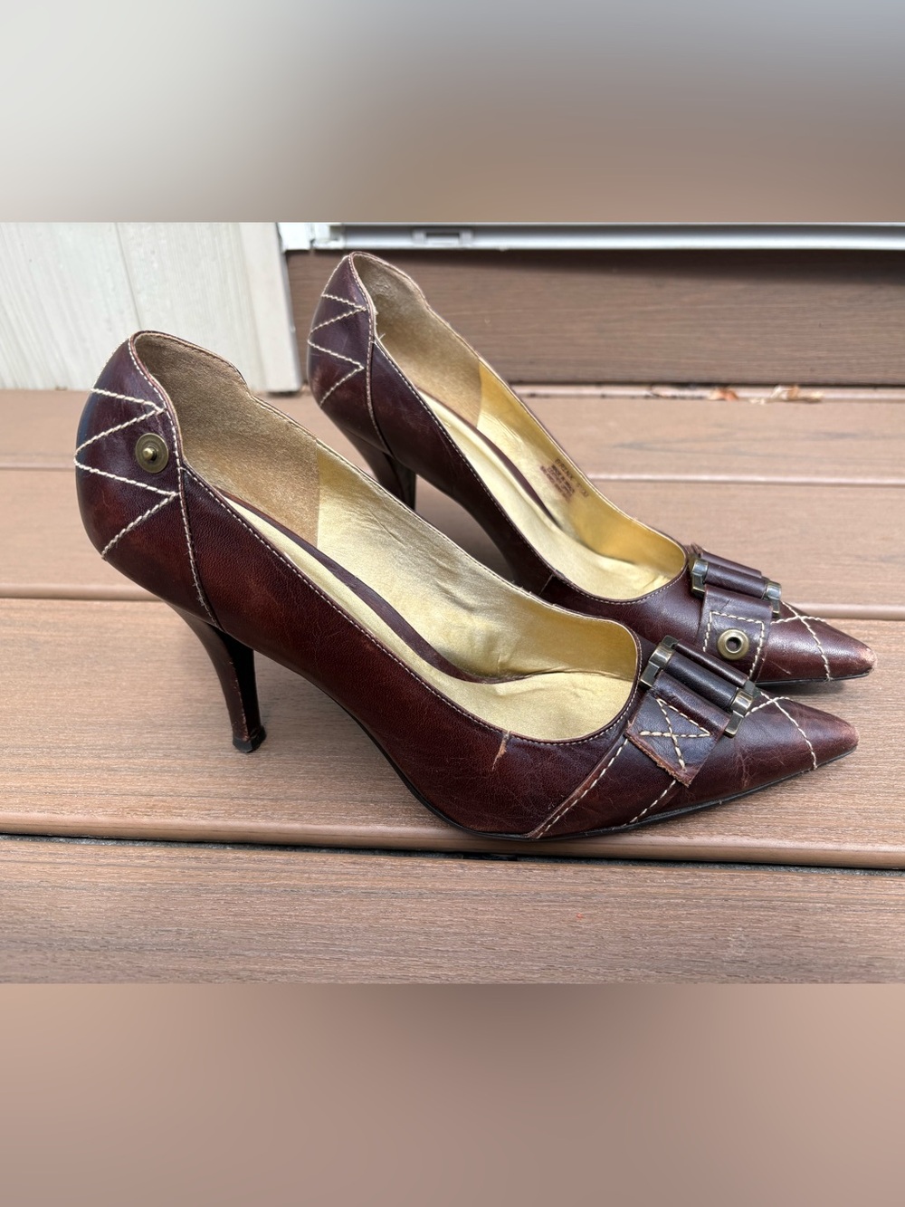 Vintage 90s Carlos by Carlos Santana Dark Brown Leather Pumps
